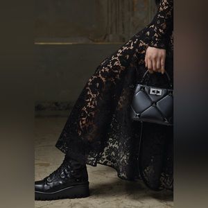 NWT Valentino Garavani Tonal Roman Stud Lambskin Nappa Leather Bag